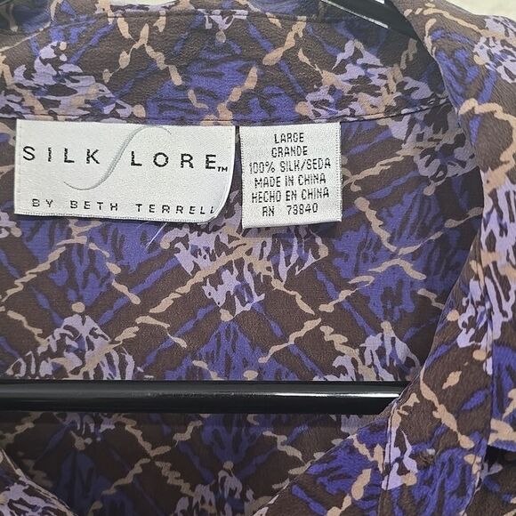 Silk LORE by Beth silk Blouse Size L - Picture 2 of 8